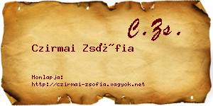 Czirmai Zsófia névjegykártya